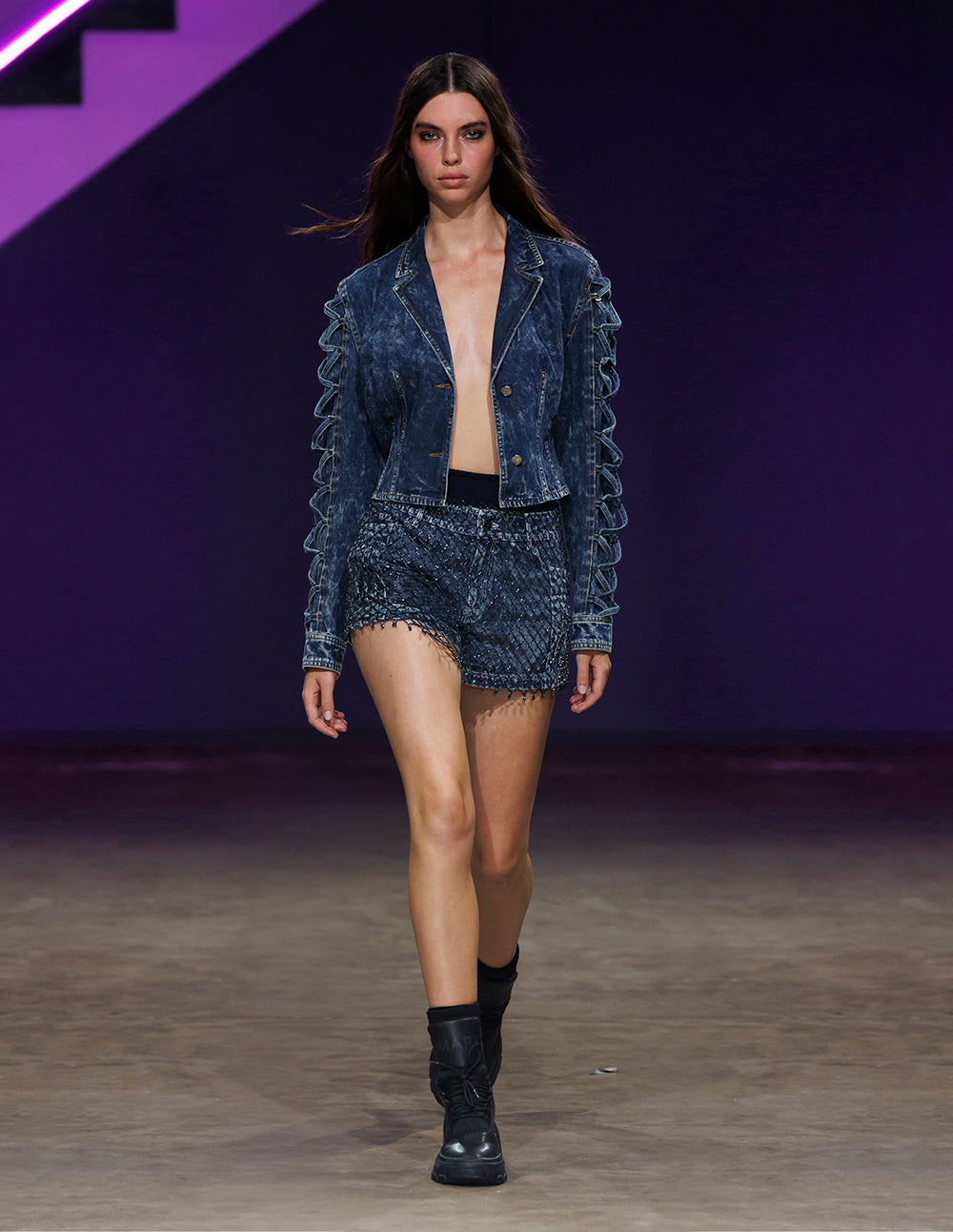 Women's Snowflake Washed Cotton Denim Shorts