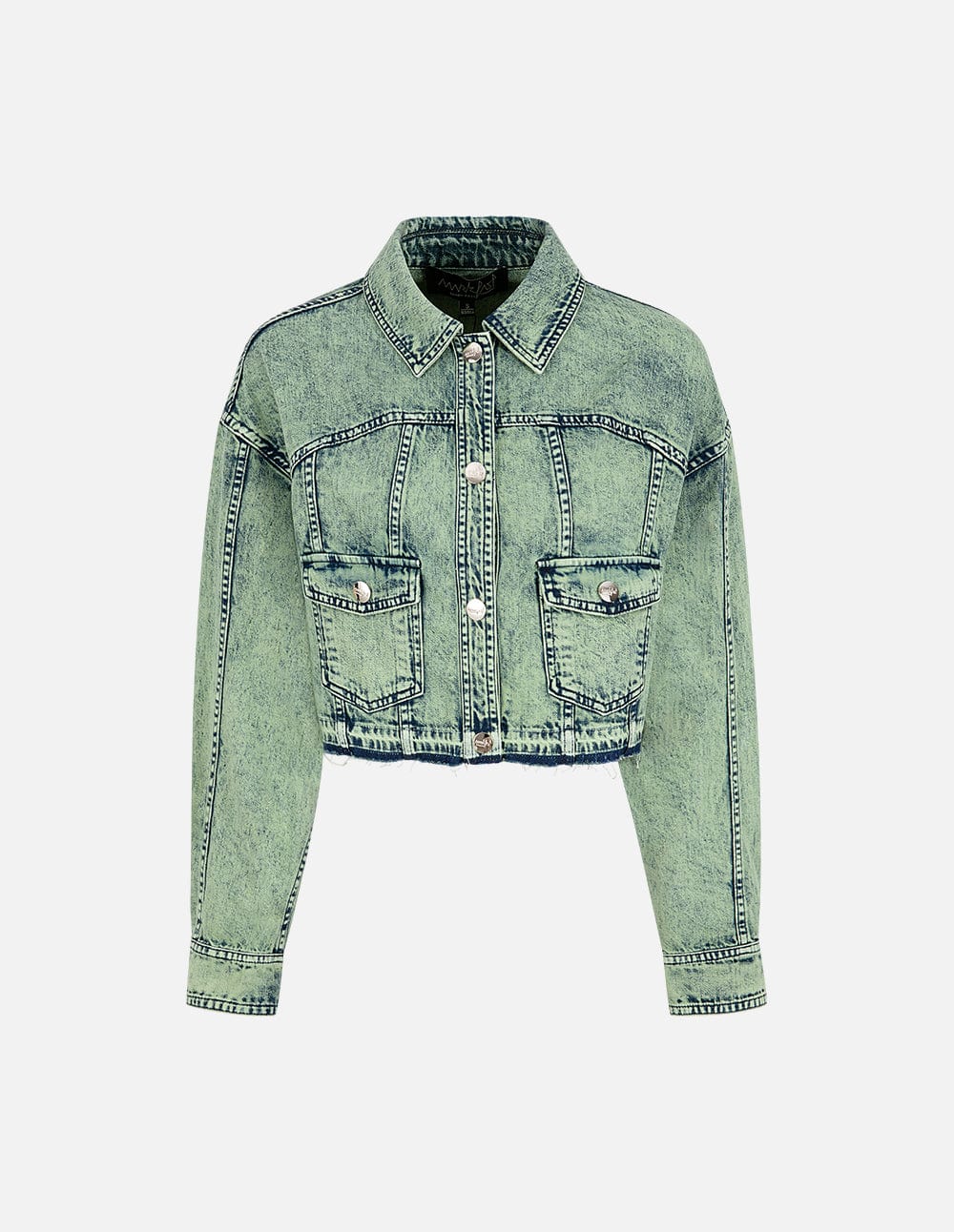 Women's Ripped Sleeves Washed Denim Jacket