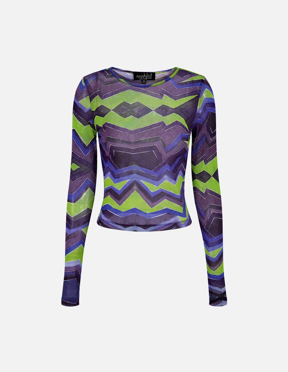 Women's Geometric Print Stretch Mesh Top