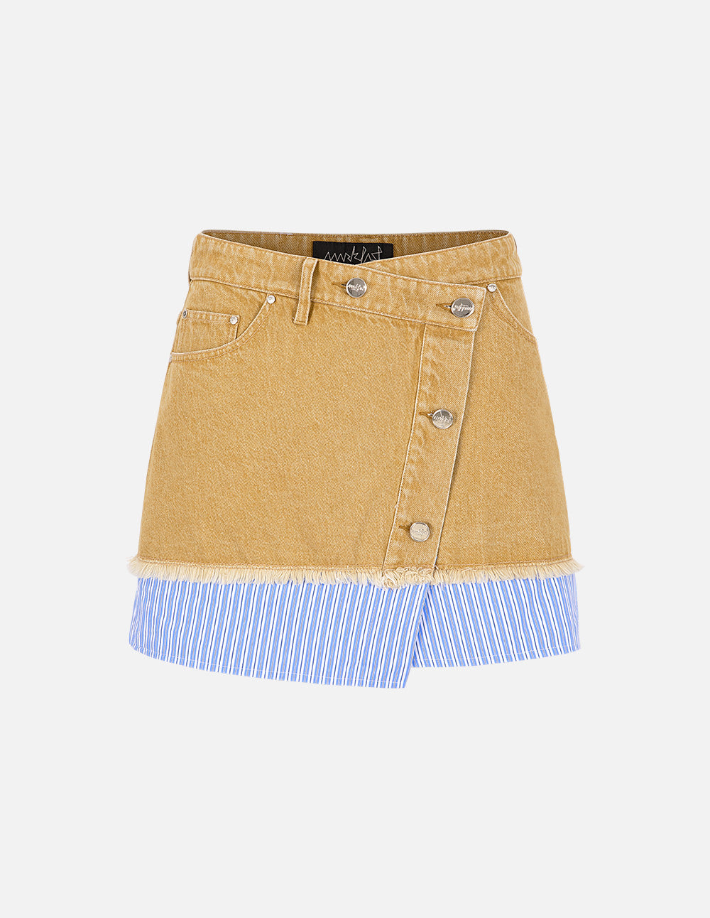Mf Patchwork Washed Denim Skirt