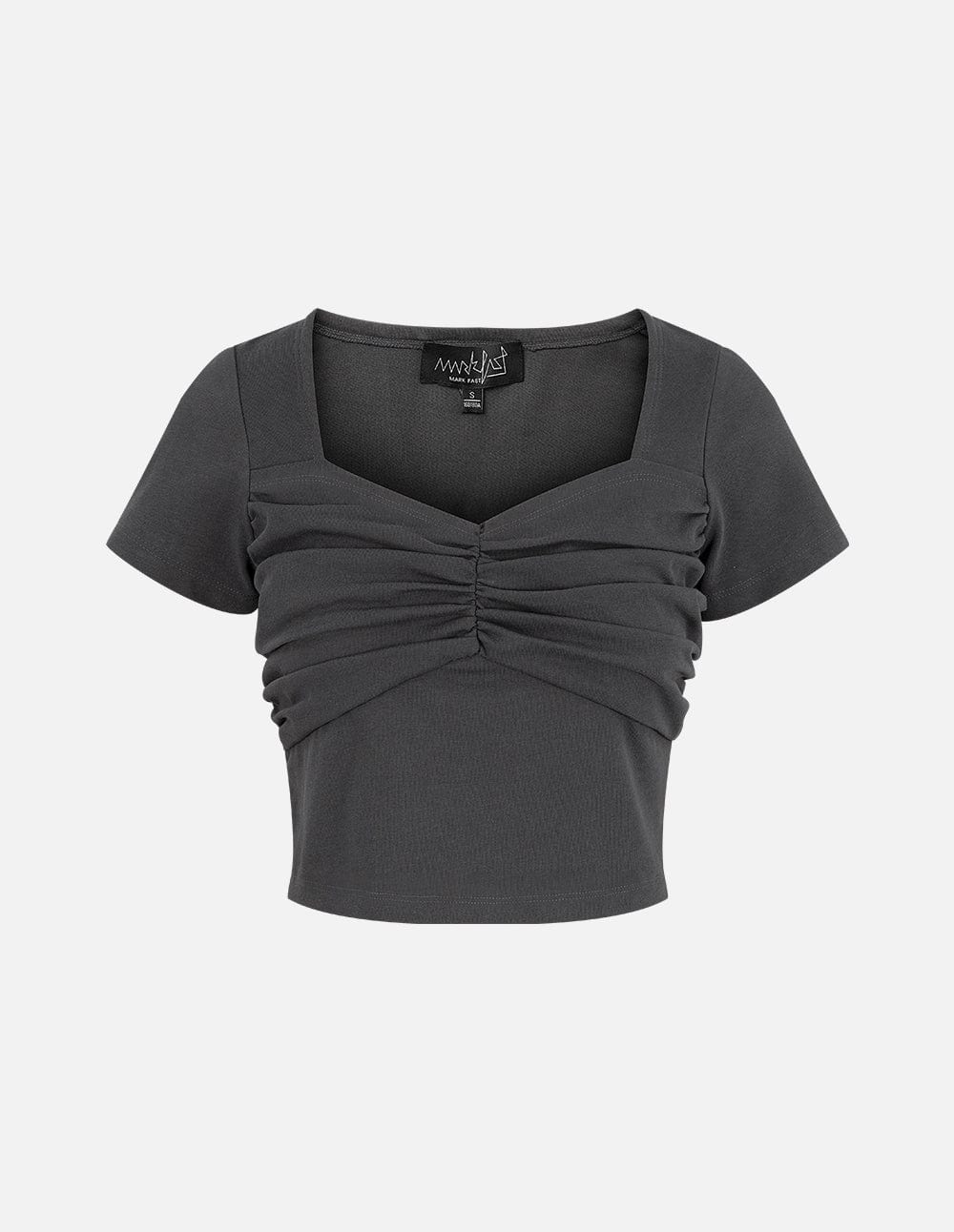 Women's Pleated Bra-Style Cotton T-Shirt