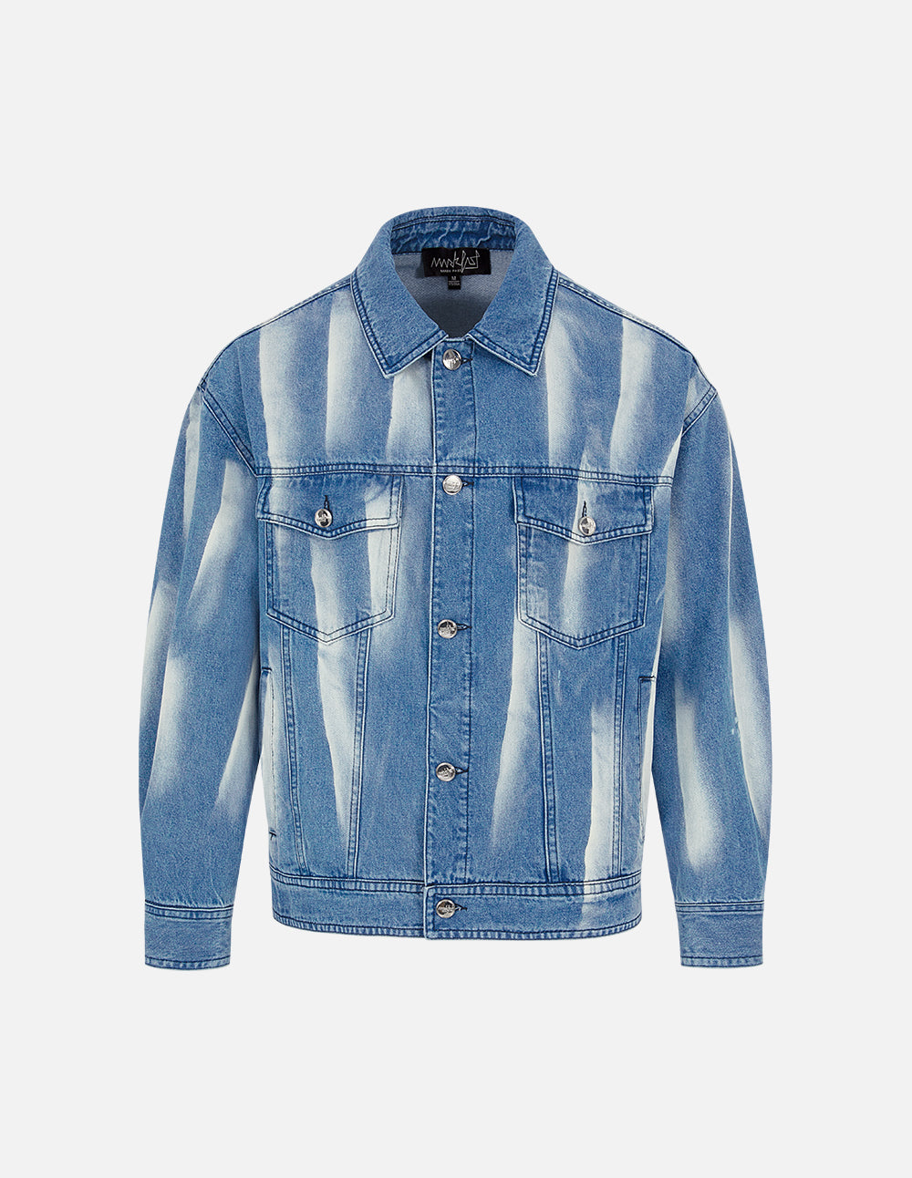 Couple Style Blue And White Washed Denim Jacket