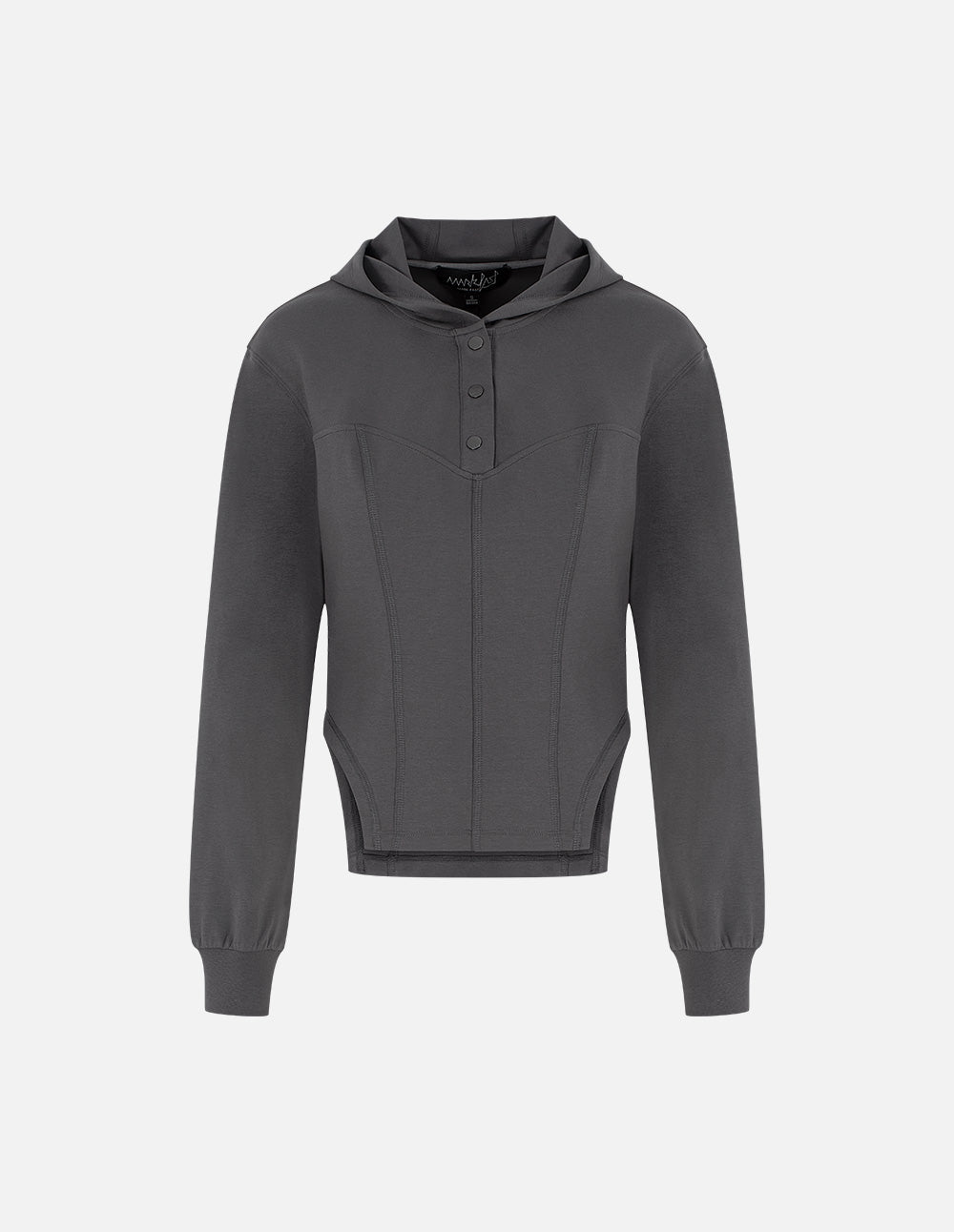 Women's Gray Hooded Irregular Hem Sweatshirt