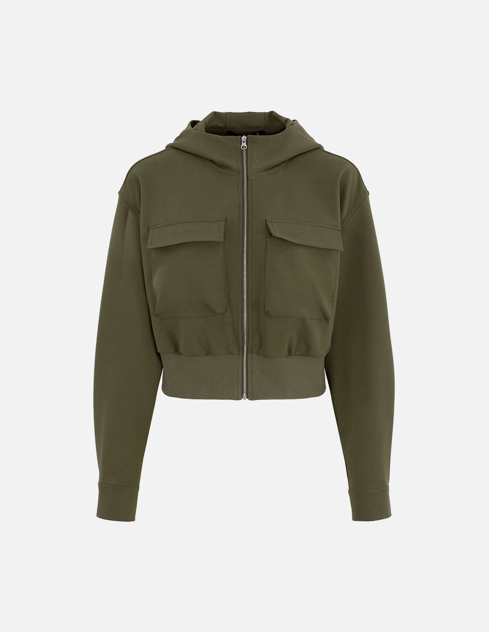 Women's Olive Green Hooded Loose Coat