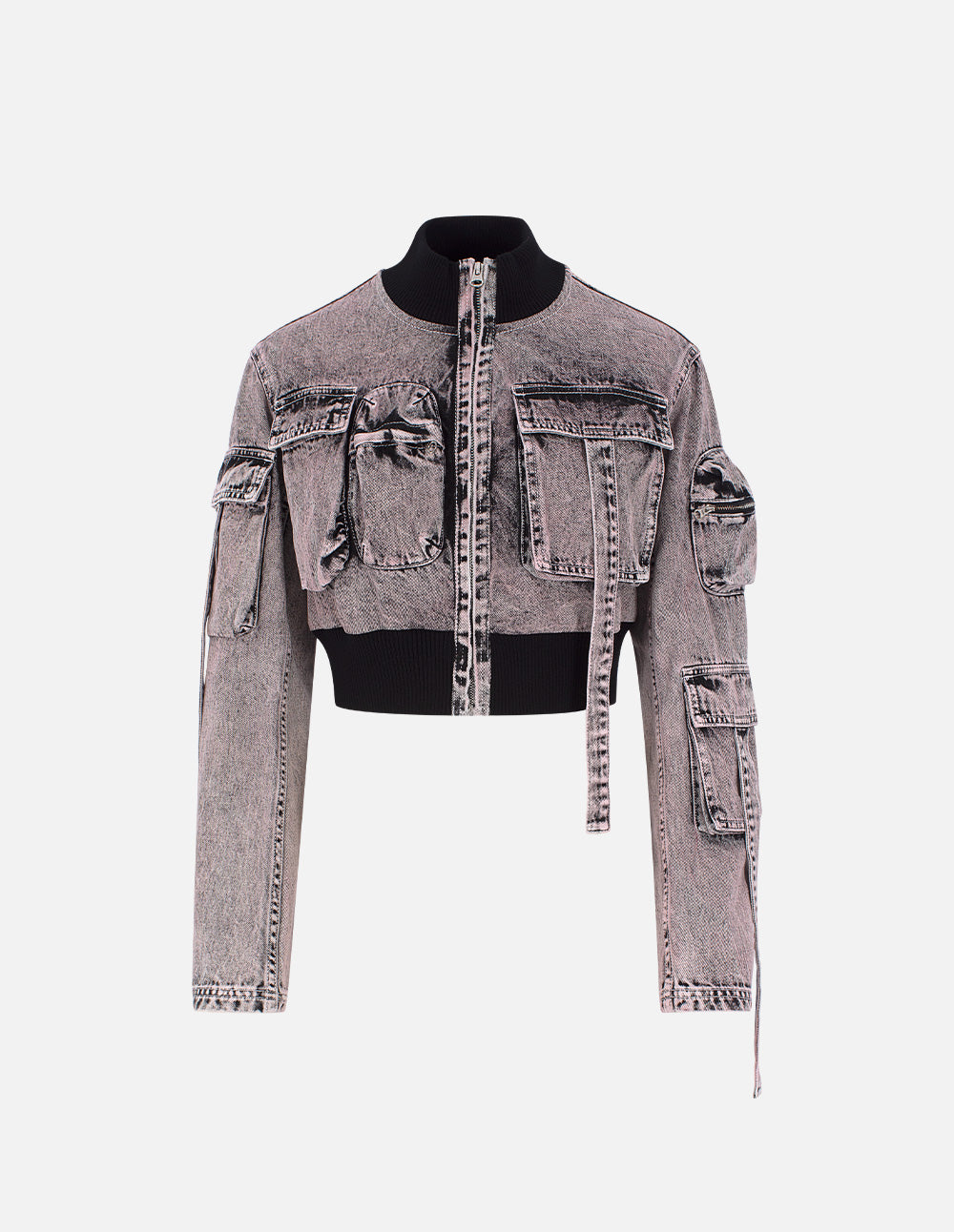 Women's Snowflake Washed Denim Baseball Jacket