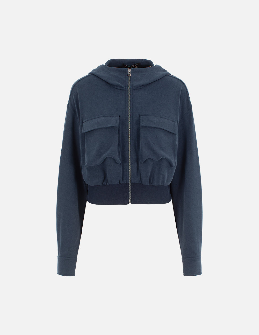 Women's Navy Blue Casual Hooded Jacket