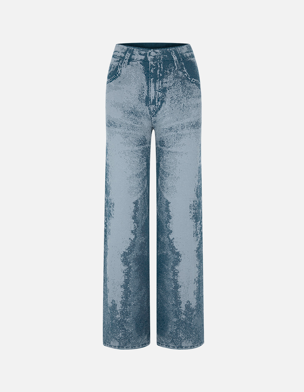 Denim Print Series Denim Blue Knitted Jeans