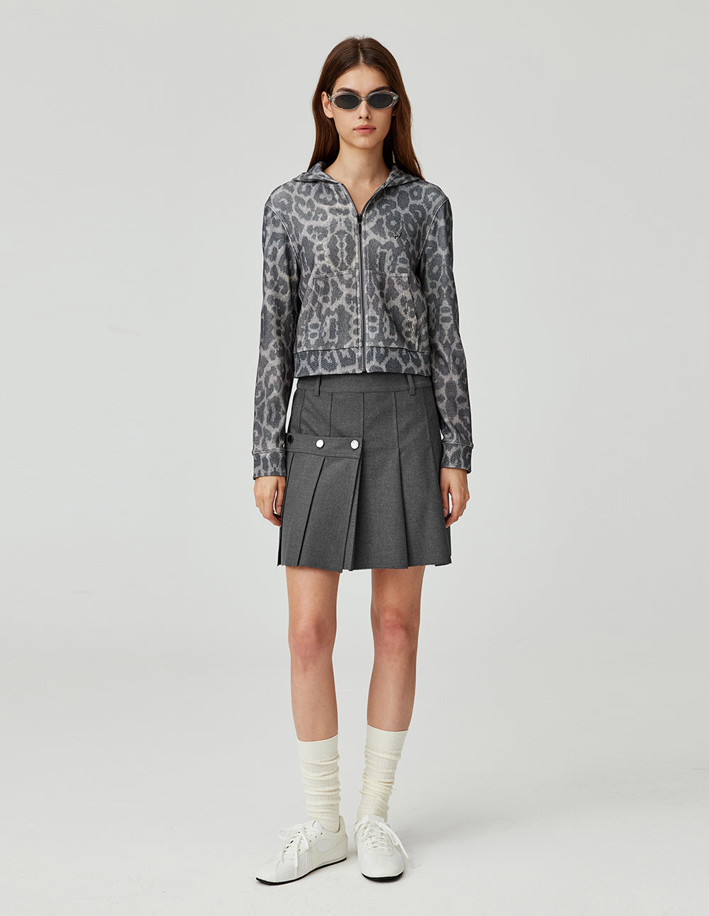 MF neat college style A-line pleated skirt