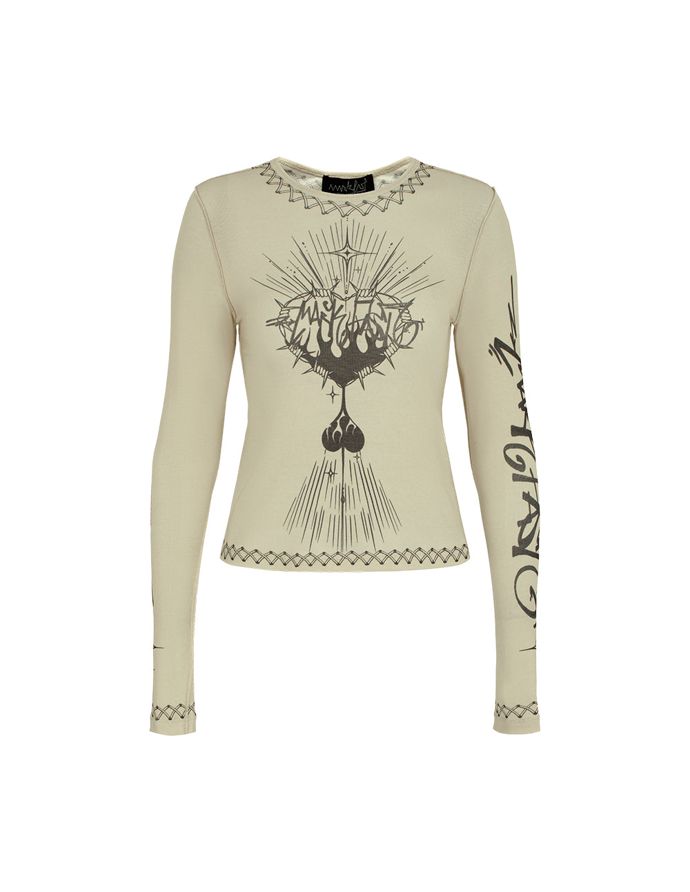 Printed Crew Neck Top