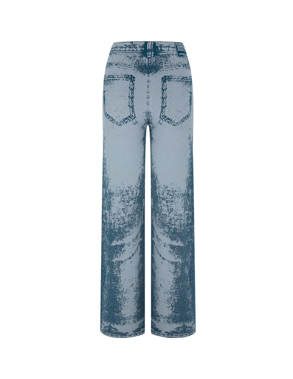 Denim Print Series Denim Blue Knitted Jeans