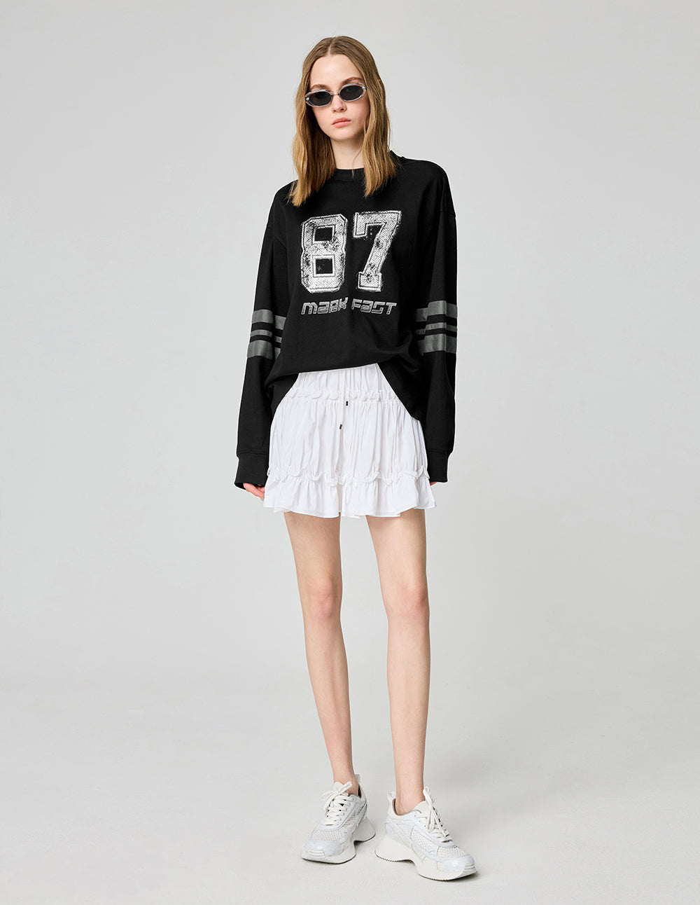 Couple Style Digital Graffiti Round Neck Pure Cotton Sweatshirt