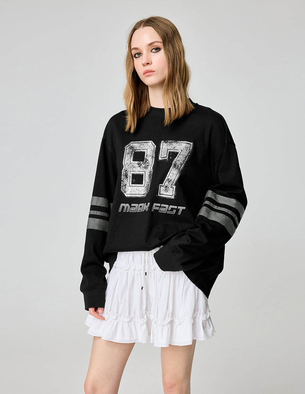 Couple Style Digital Graffiti Round Neck Pure Cotton Sweatshirt