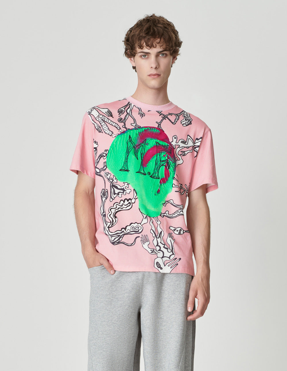 Couple's Around The Planet Printed Cotton T-Shirt