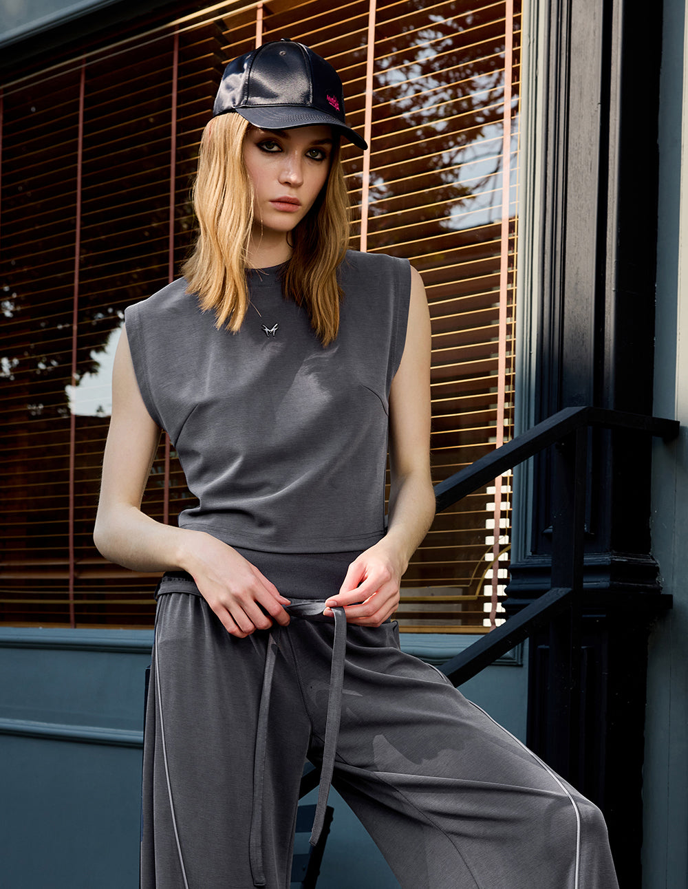 Women's CityWalk series gray sleeveless top for women