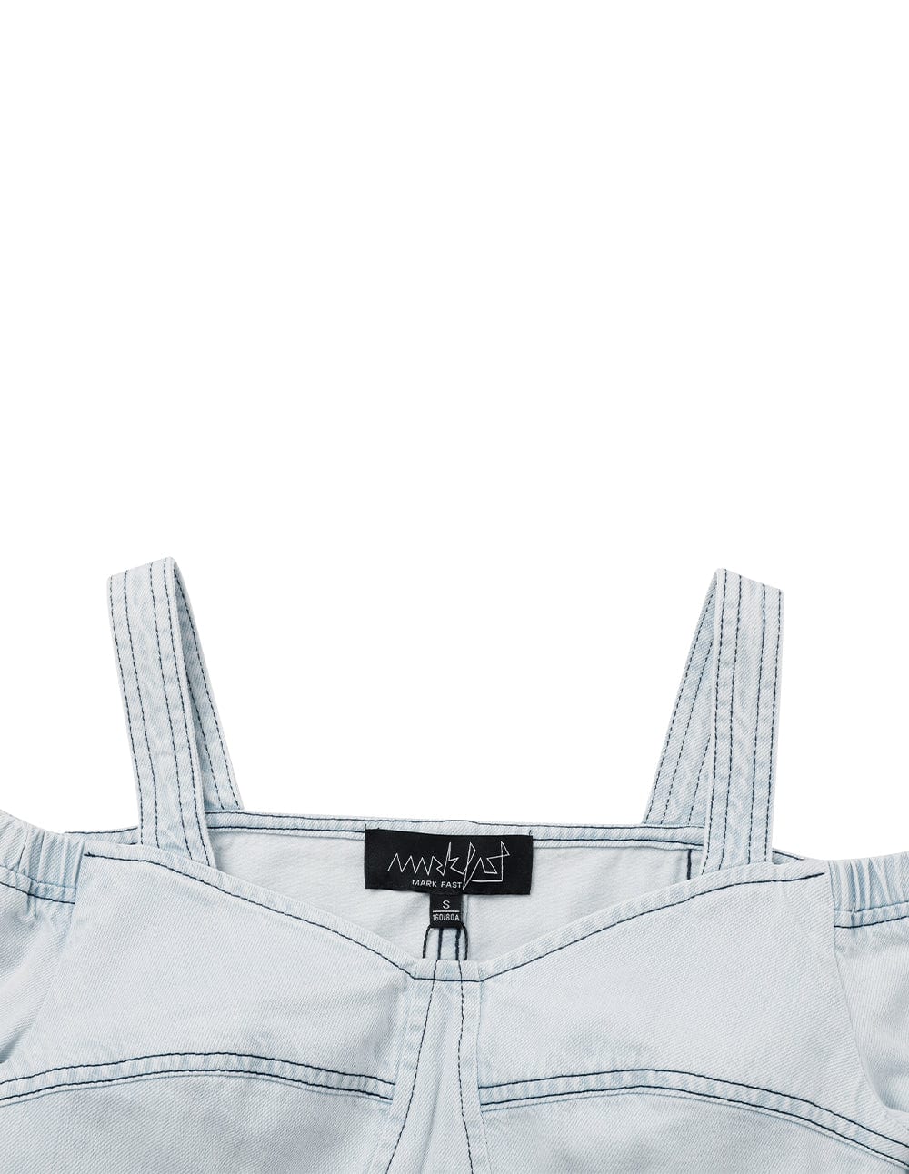 Women's Washed Denim Off-Shoulder Crop Top