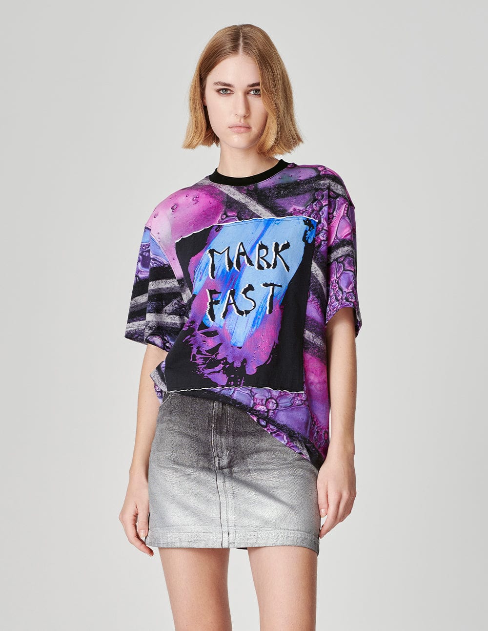 Unisex Printed Patch Loose T-Shirt