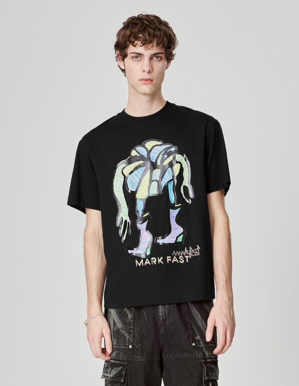 Unisex Plant Print Loose Round Neck T-Shirt