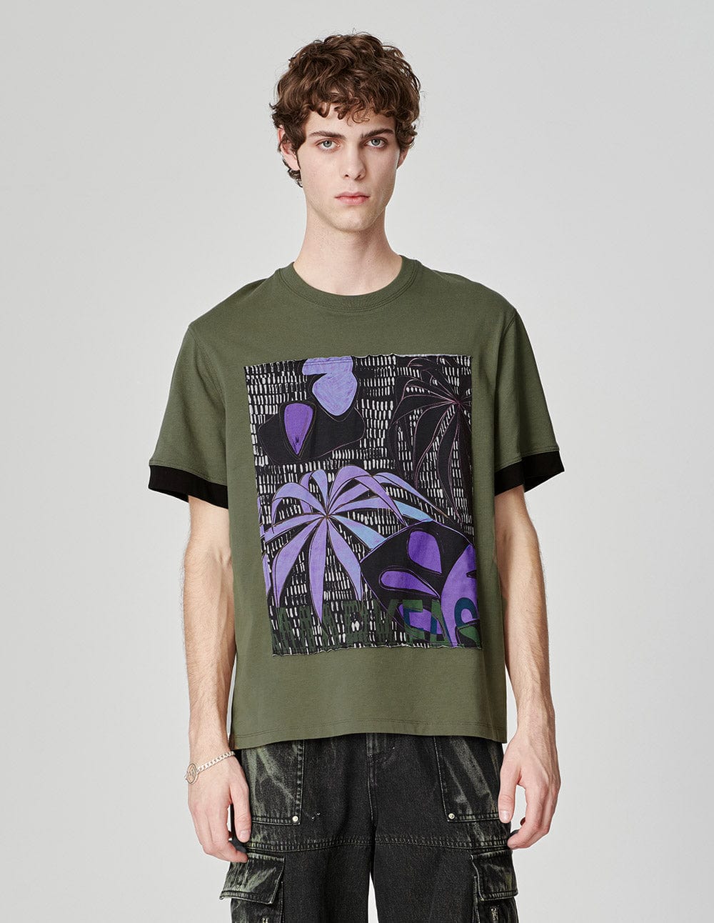 Couple Style Tropical Rain Forest Print Cotton T-Shirt
