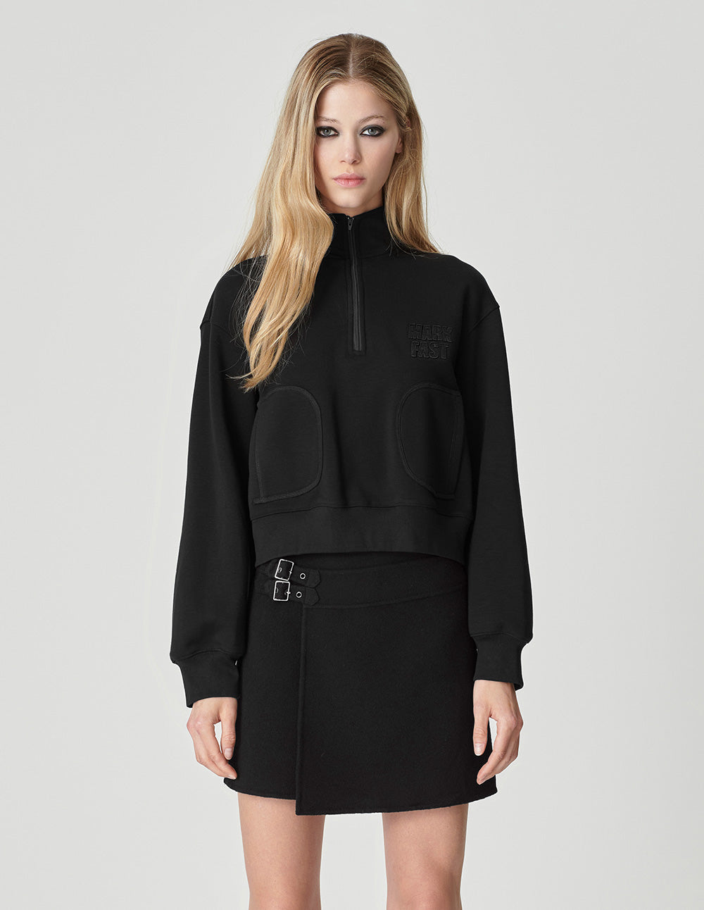 Women's Half Turtleneck Brushed Knitted Sweatshirt