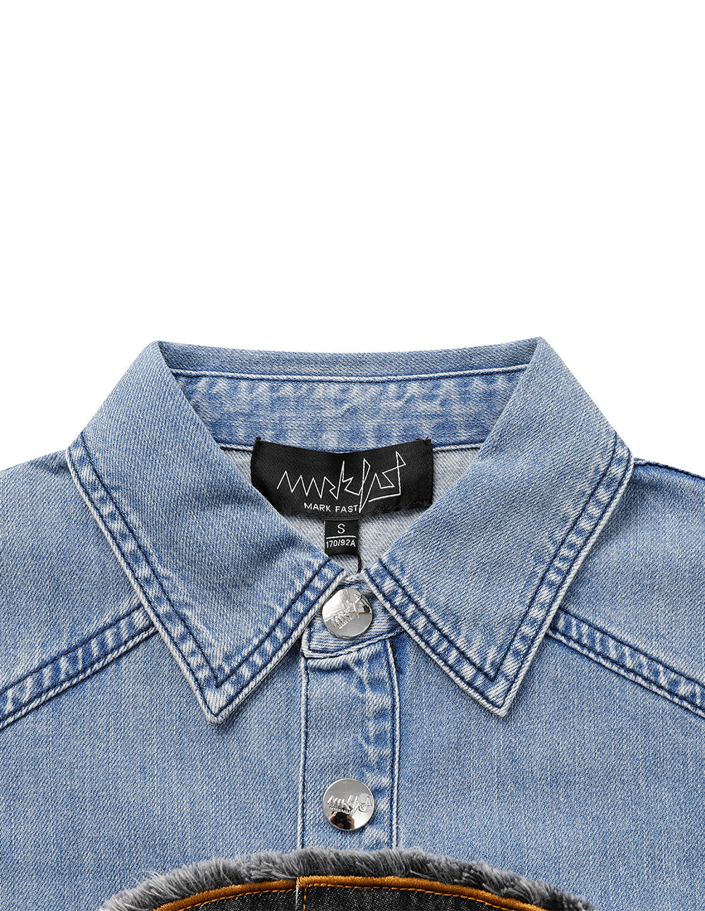 Couple Style Patch Embroidered Ripped Denim Shirt