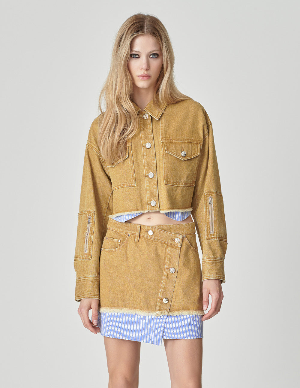 Women's Patchwork Washed Denim Jacket