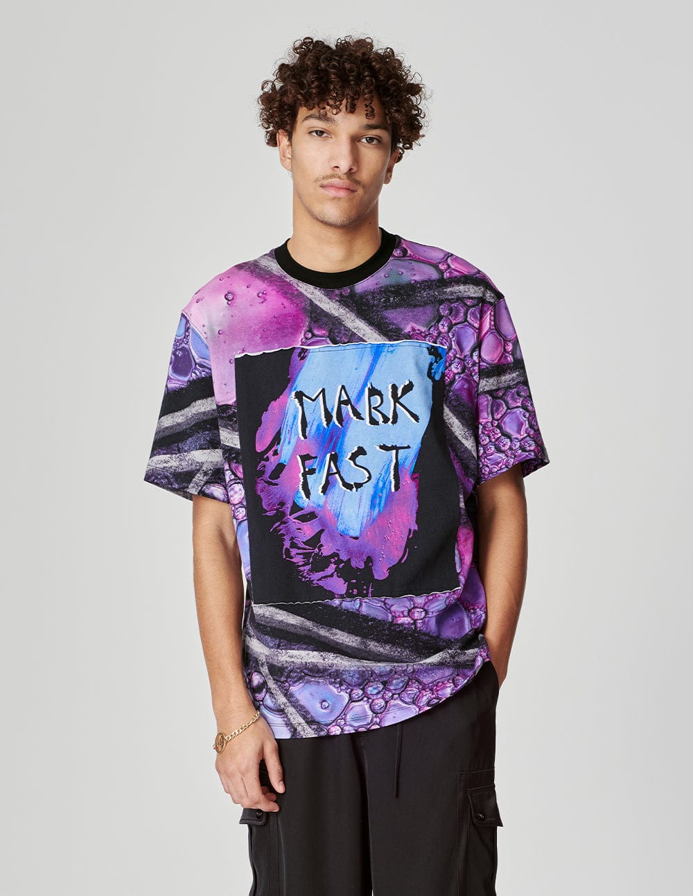 Unisex Printed Patch Loose T-Shirt