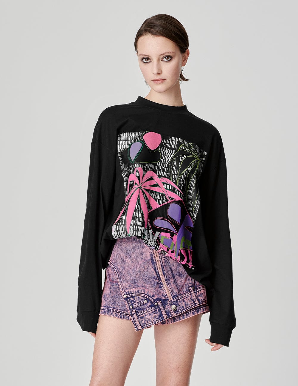 Unisex Tropical Rainforest Print Crew Neck Sweatshirt