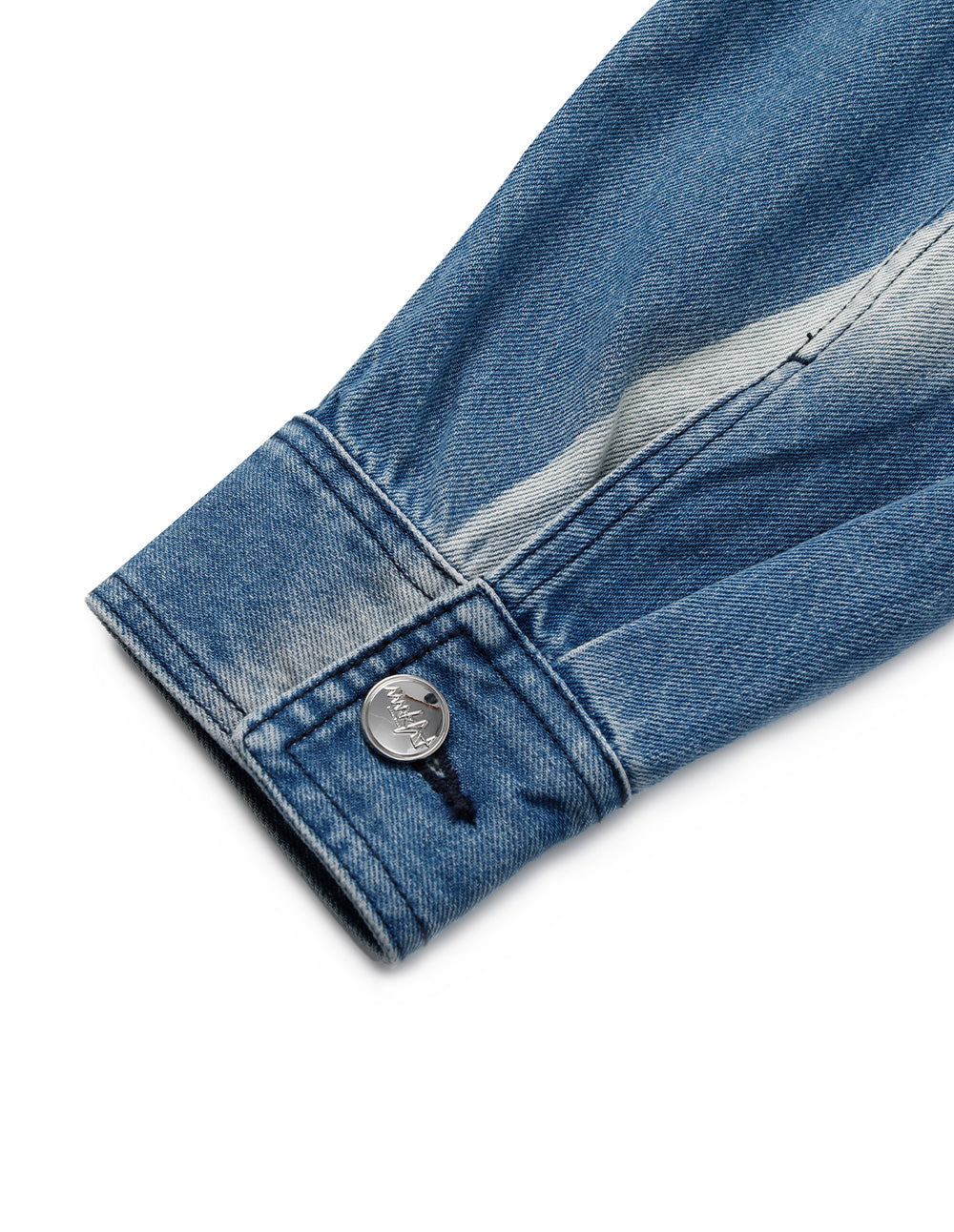 Couple Style Blue And White Washed Denim Jacket