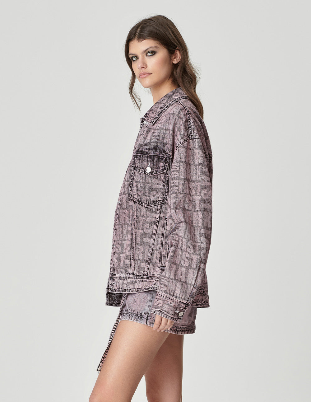 Couple Style Snowflake Dyed Washed Denim Jacket