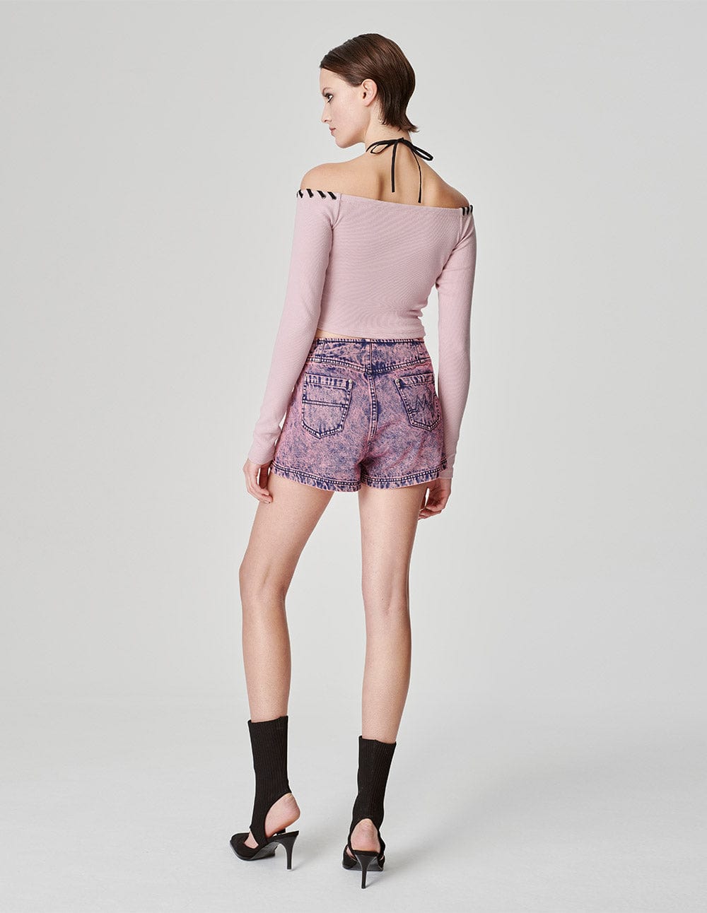 Women's Contrast Strapped One-Shoulder Top