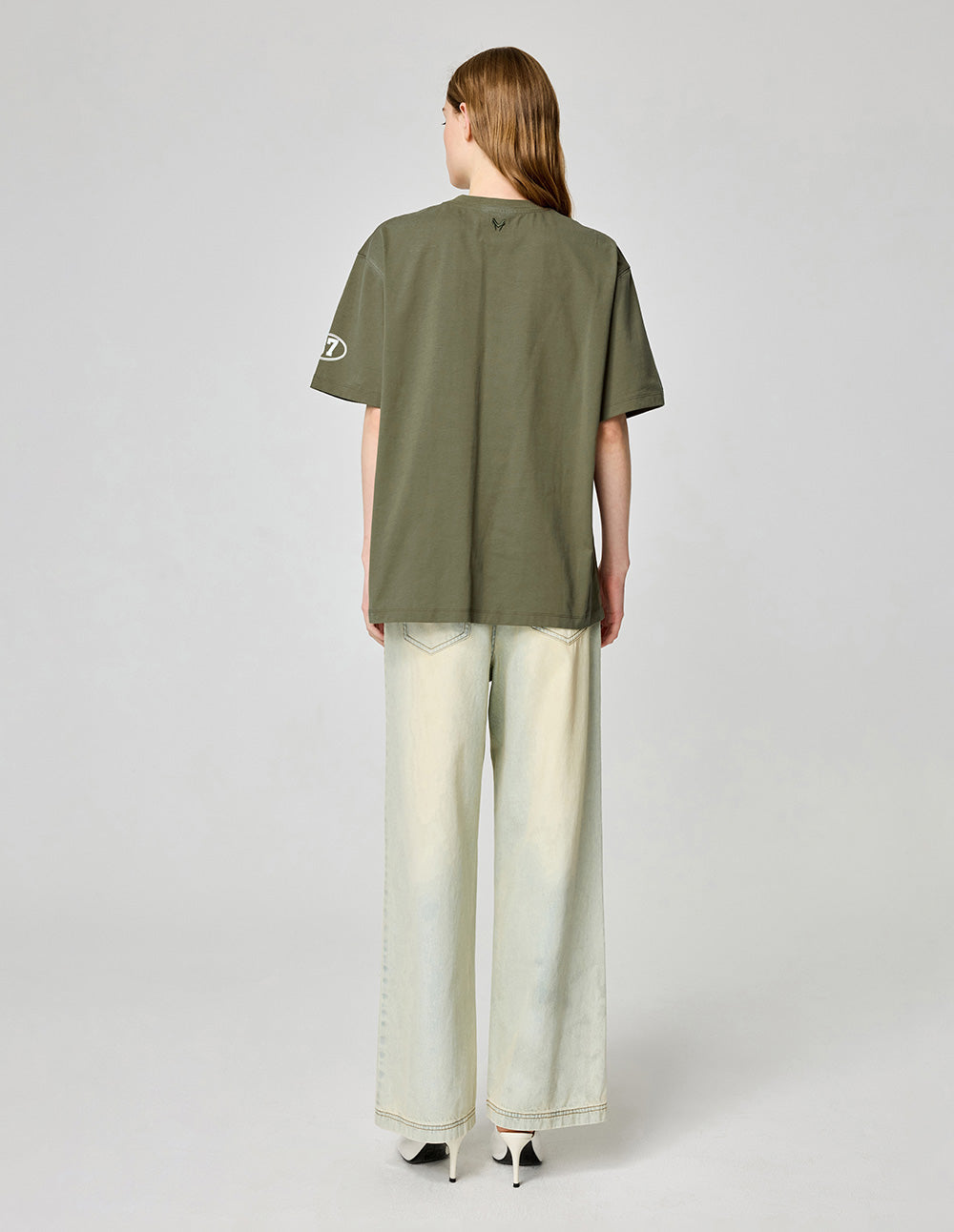 Couple style letter logo printed cotton T-shirt