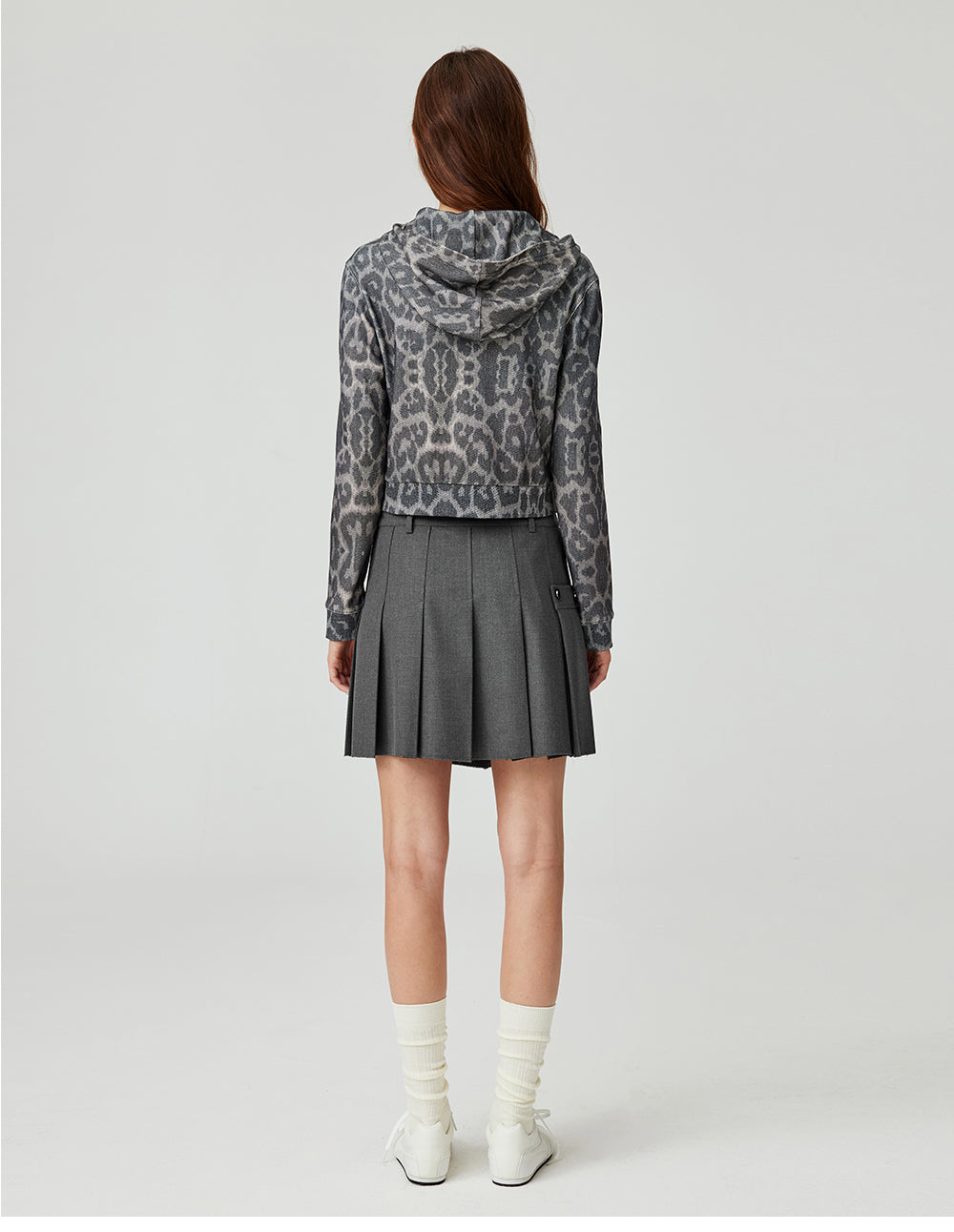 MF neat college style A-line pleated skirt