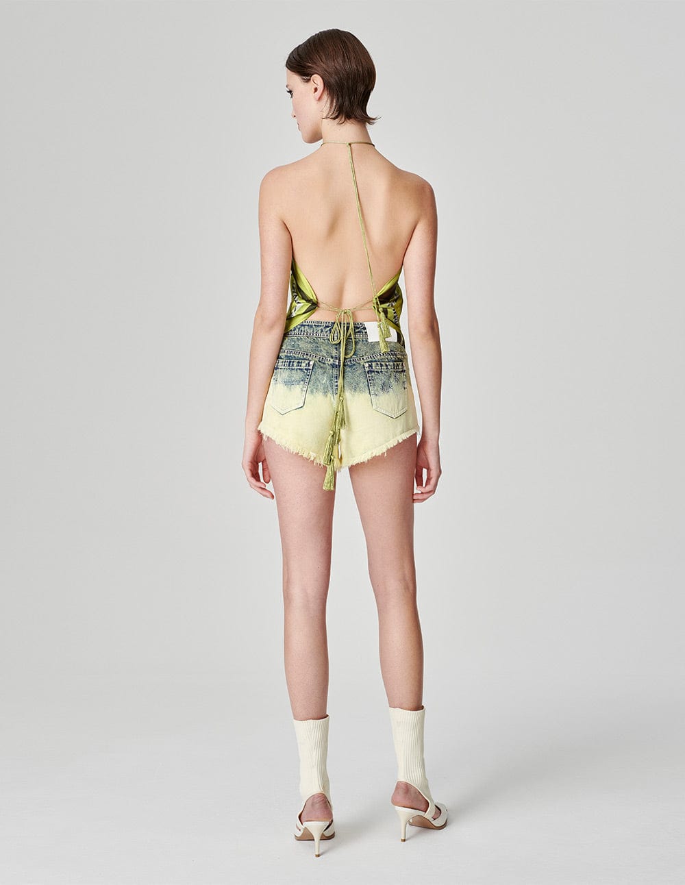 Ladies Silk Scarf Flower Halter Neck Strappy Vest