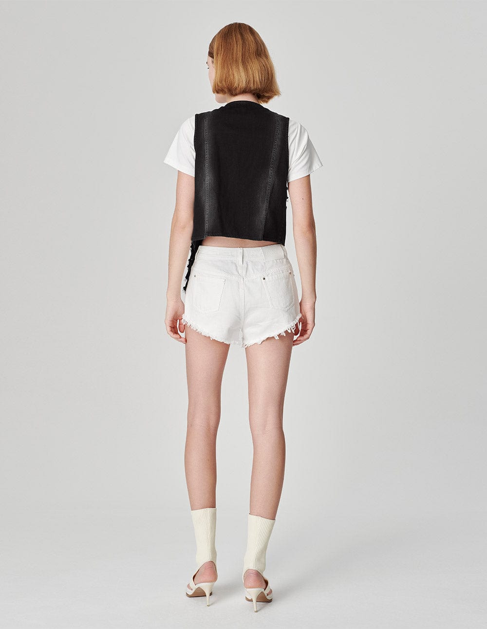 Women's Washed Denim Fringed Vest