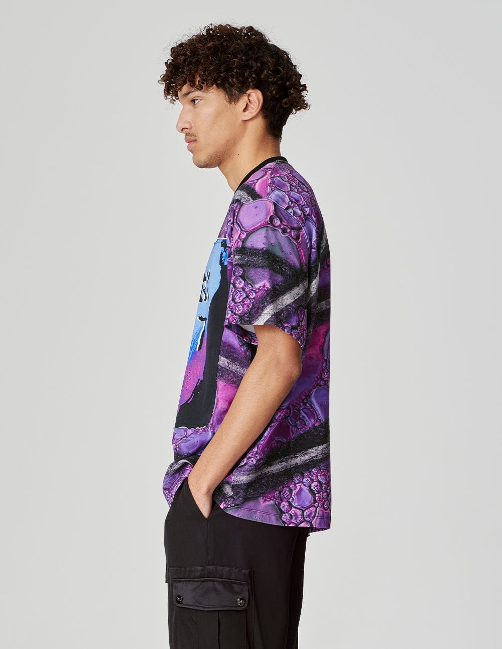 Unisex Printed Patch Loose T-Shirt