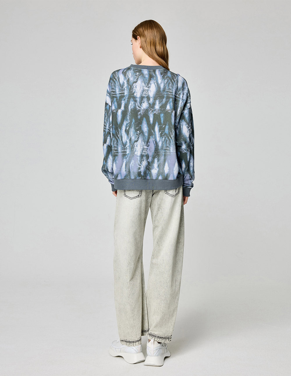 Couple Style Abstract Printed Cotton Loose Sweatshirt