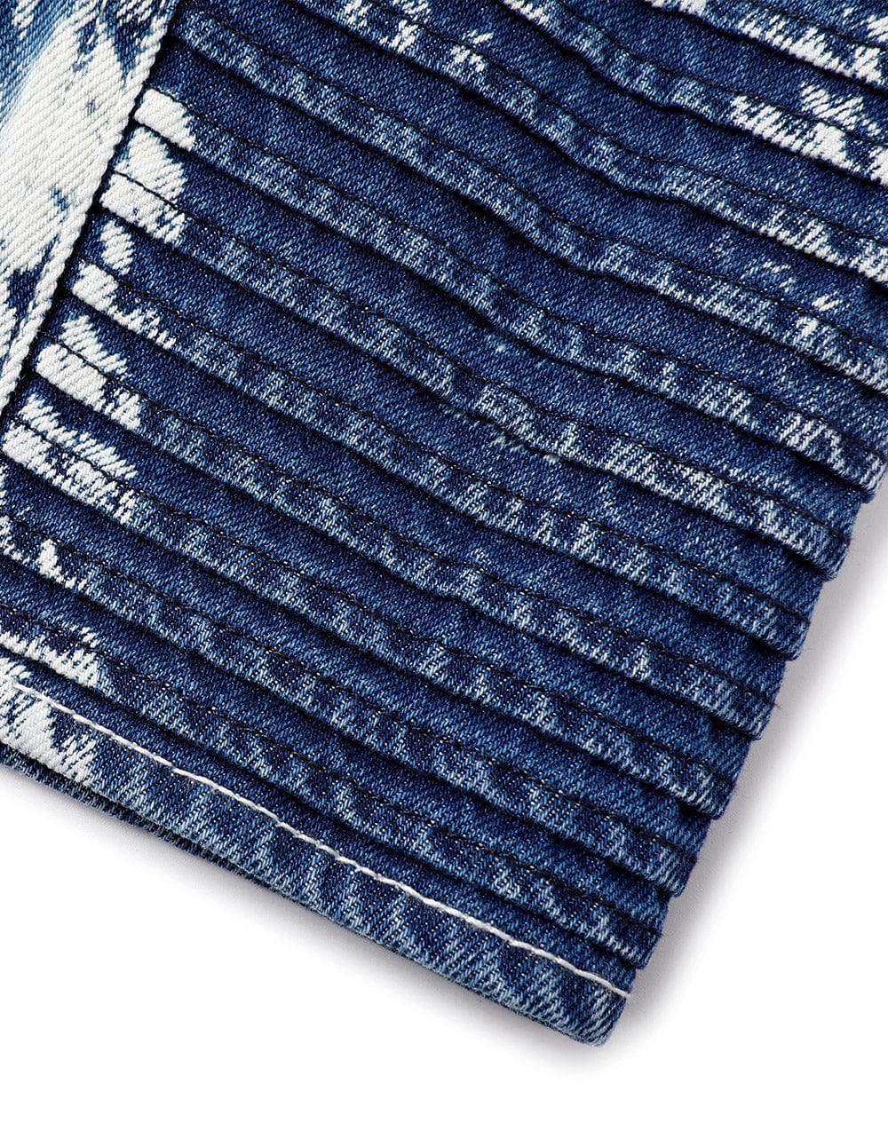 Women's Contrast Colour Tie-Bleached Washed Denim Vest