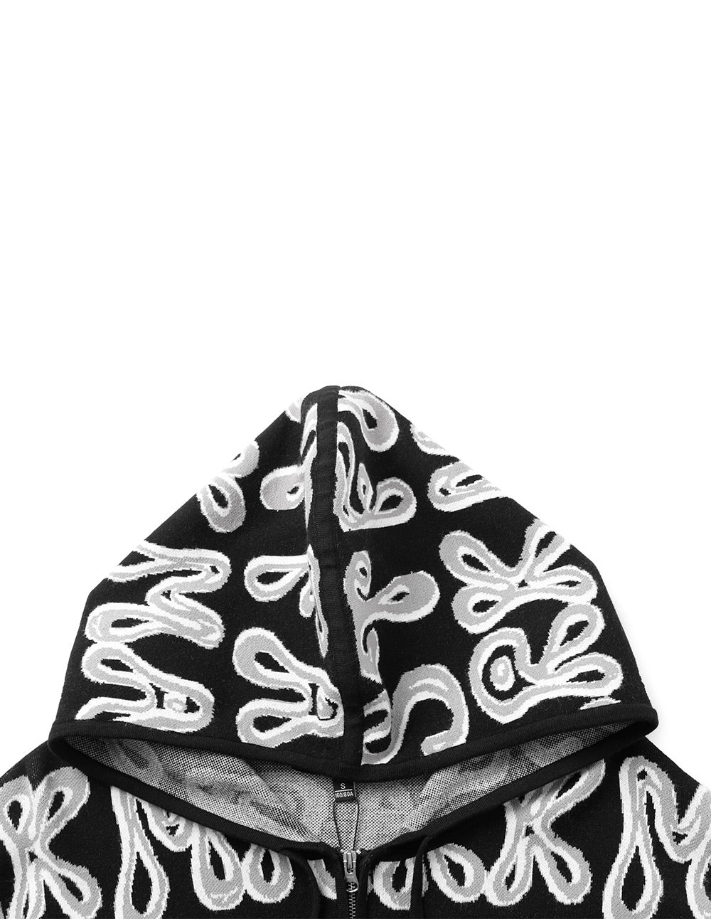 Women's contrast logo hooded knitted cardigan