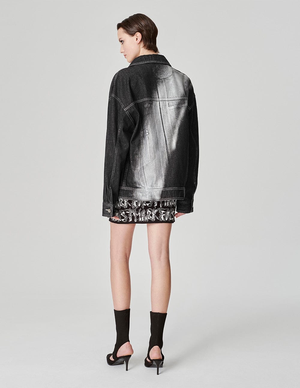 Unisex Embroidered Printed Washed Denim Jacket