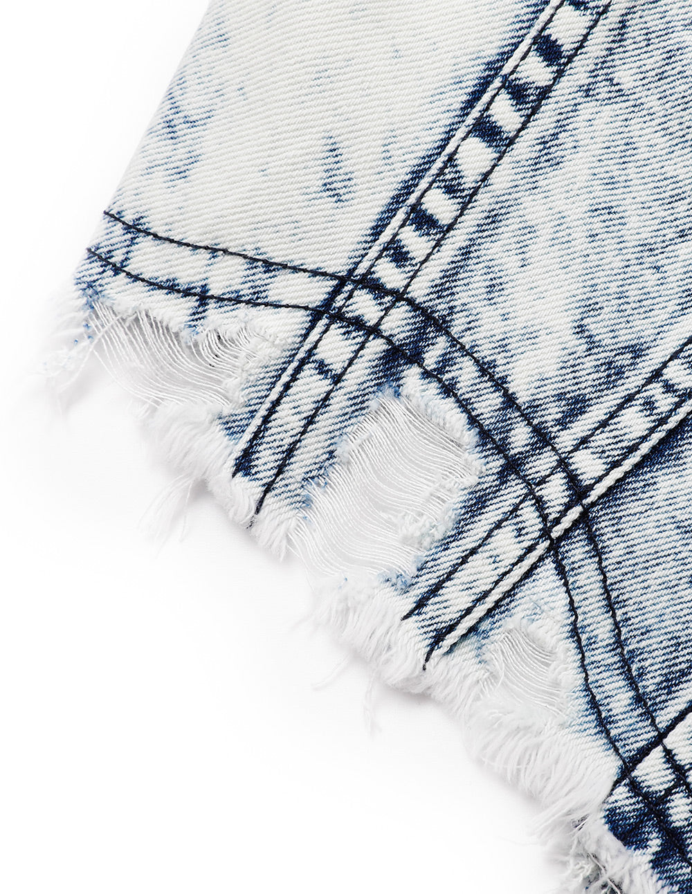 Women's Tie-Dyed Bleached Denim Vest