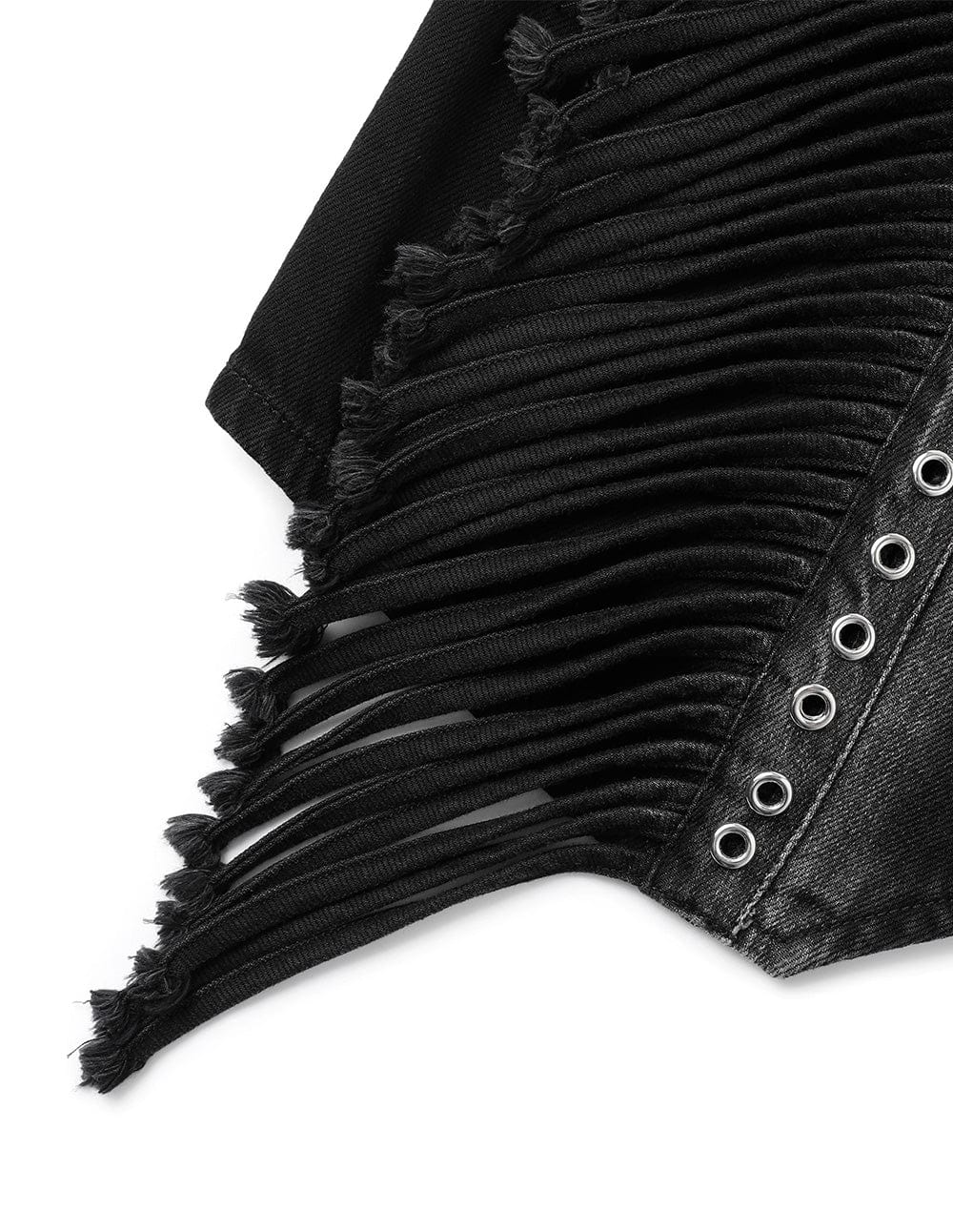 Women's Washed Denim Fringed Vest