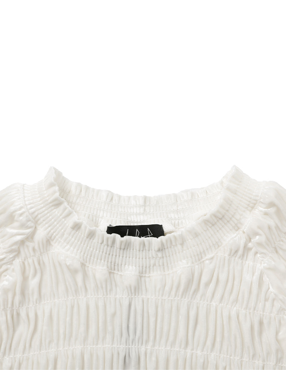 Women's Ivory Stretch Pleated Crop Top