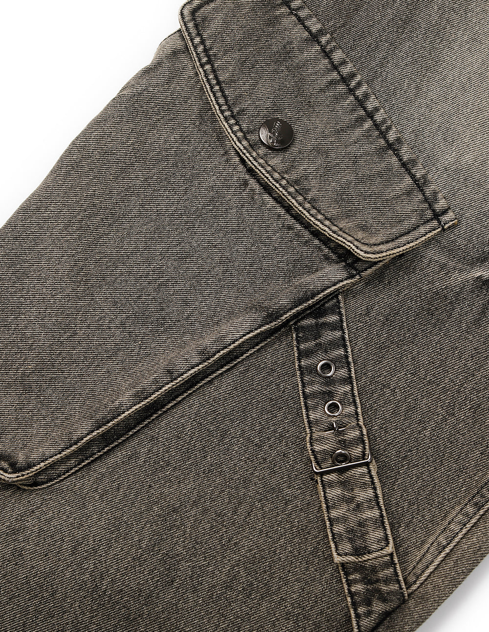 MF Artistic Multi-Pocket Three-Dimensional Pinch Pleat Loose Washed Jeans