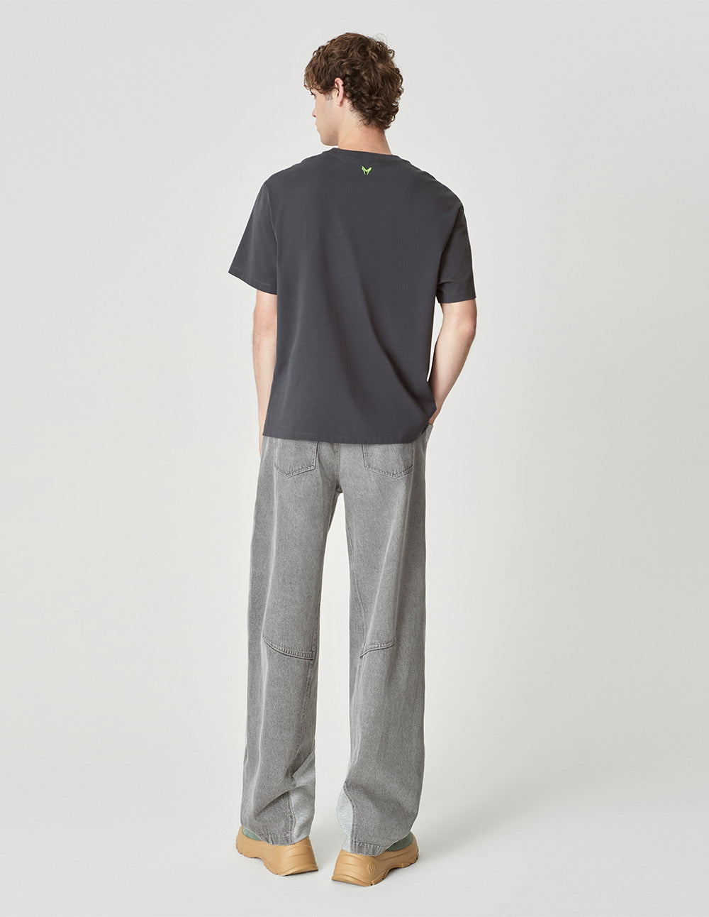 Couple Style Metallic Light And Shadow Hand-Painted Wall Print T-Shirt