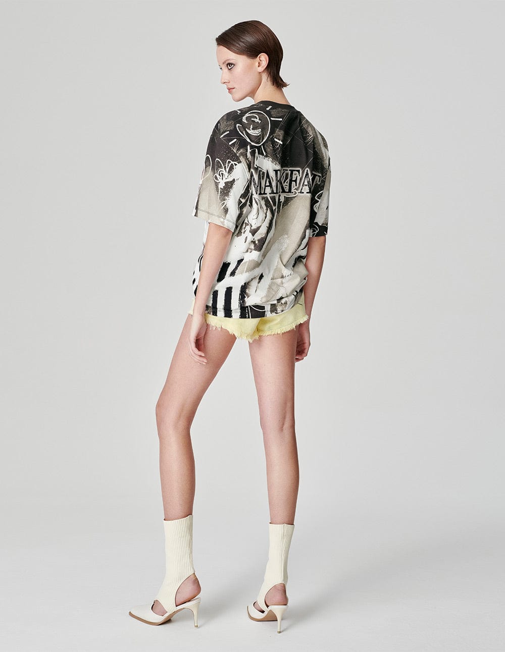 Unisex Rose Positioning Printed Cotton T-Shirt