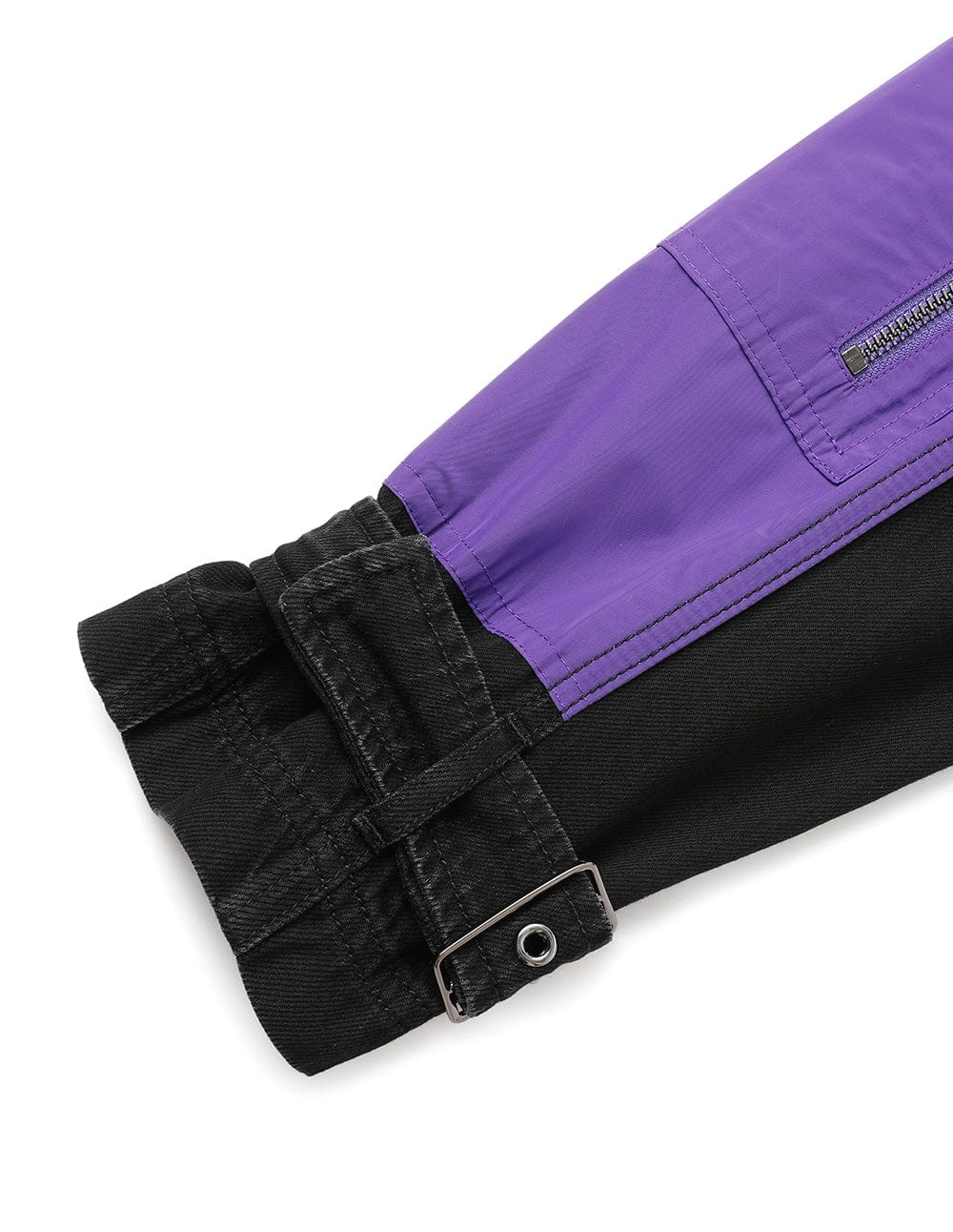 Women's Lapel Patchwork Washed Denim Jacket