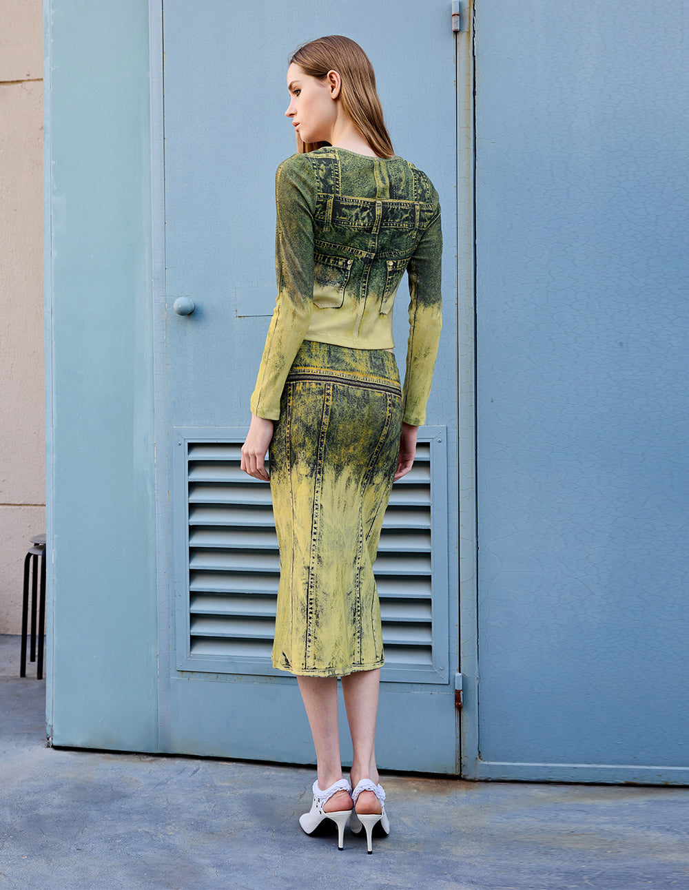 Women's Washed Yunrou Knitted Denim Top