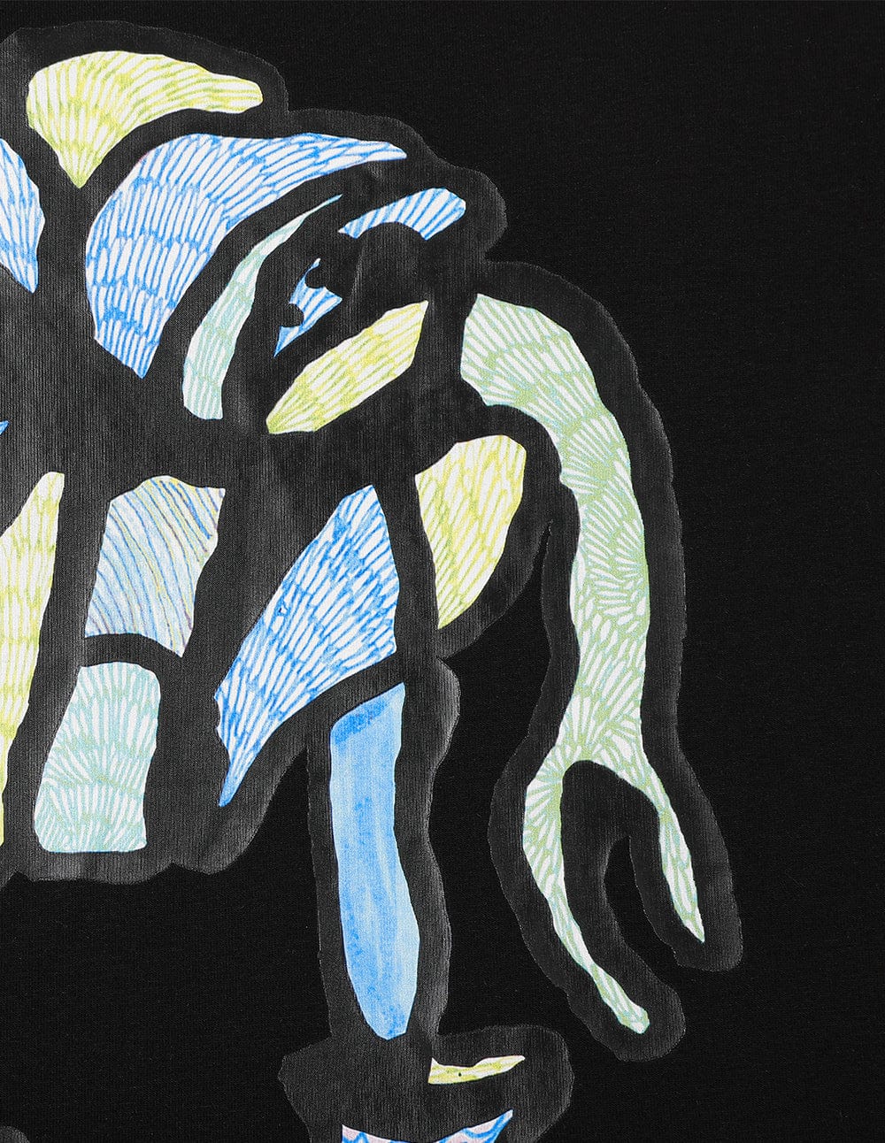 Unisex Plant Print Loose Round Neck T-Shirt