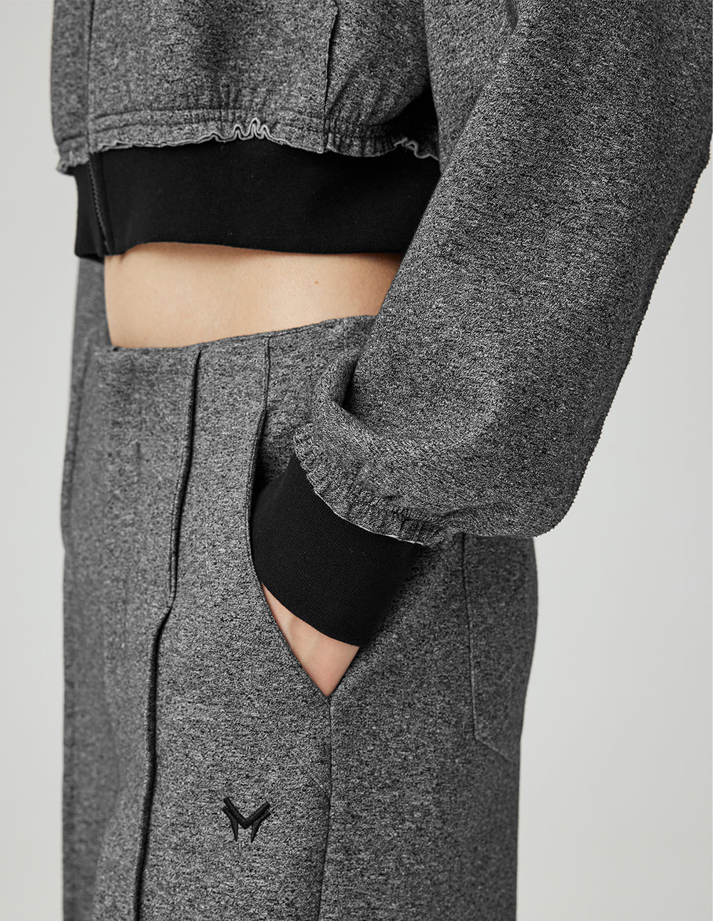 MF casual and comfortable waistless design loose and slim wide-leg straight trousers