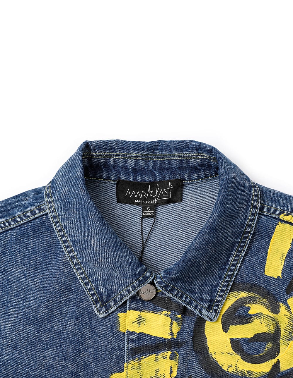 Unisex Printed Washed Denim Jacket